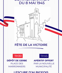 Commémoration du 8 mai 1945 à 11h30 place de l&rsquo;Horloge